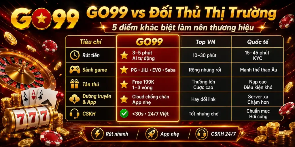 Trang Chủ GO99 18 GO99 vs Đối Thủ Thị Trường