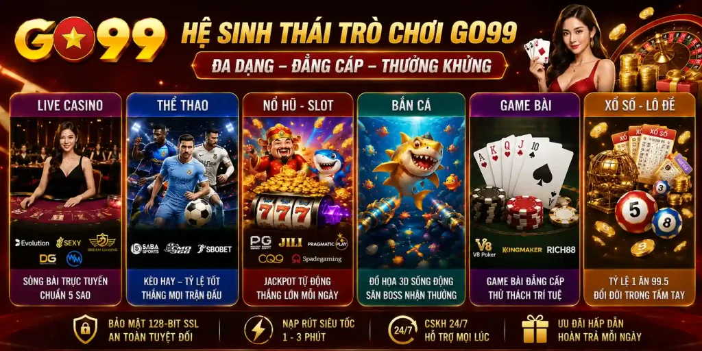 Trang Chủ GO99 16 Hệ Sinh Thái Trò Chơi GO99 Đa Dạng Sảnh Cược